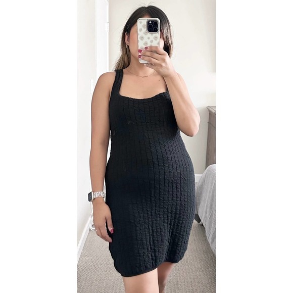 Free People Women's Black Short And Sweet Knit Mini Dress Medium - Picture 1 of 5